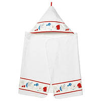 Плотенце з капюшоном IKEA RÖDHAKE 60x125 см білий рушник для дітей РЕДХАКЕ ІКЕА