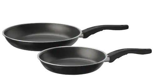 Набір сковорідок 2 шт. Ø20 см і Ø 26 см IKEA KAVALKAD з антипригарним покриттям Teflon® Classic ІКЕА КАВАЛЬКАД