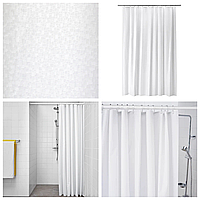 Шторка для ванної та душу IKEA BJÄRSEN 180x200 см біла фіранка у ванну кімнату без кілець 604.437.02