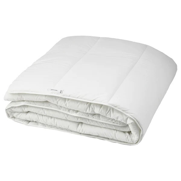 Ковдра двоспальна тепла IKEA SMöSPORRE 200x200 см м'яка легка біла СМОСПОРРЕ ІКЕА, фото 1