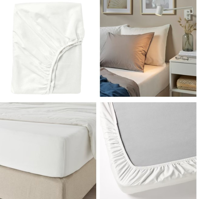 Простирадло на гумці 160x200 см IKEA FÄRGMÅRA двоспальна біла постільна білизна 100% бавовна ІКЕА ФЕРГМОРА, фото 1