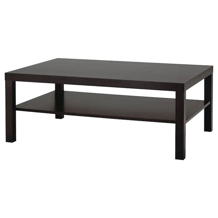 Журнальний стіл з полицею IKEA LACK 118x78 см чорно-коричневий ІКЕА ЛАК прямокутний кавовий стіл