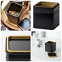 Жерстяна банка для кави, чаю, сипучих BLOMNING 10x10x10 см контейнер емність коробка 203.732.06