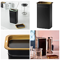 Жерстяна банка для кави, чаю, сипучих IKEA BLOMNING 11x7x20 см контейнер емність коробка 003.732.07