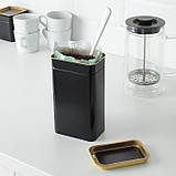 Жерстяна банка для кави, чаю, сипучих IKEA BLOMNING 11x7x20 см контейнер емність коробка 003.732.07, фото 4