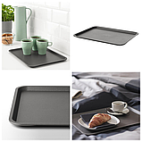 Таця прямокутна столова IKEA TILLGrealNG 37x29 см темно-сіра рознос ІКЕА ТІЛЬГОНГ, фото 3