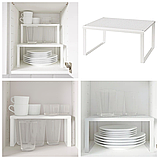 Полиця-вставка в кухонну шафу IKEA VARIERA 32x28x16 см сталева біла для зберігання посуду ІКЕА ВАРІЄРА, фото 3