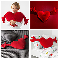 М'яка плюшева іграшка Серце з ручками IKEA FAMNIG HJÄRTA 40x101 см дитяча іграшка подушка 274.704.60