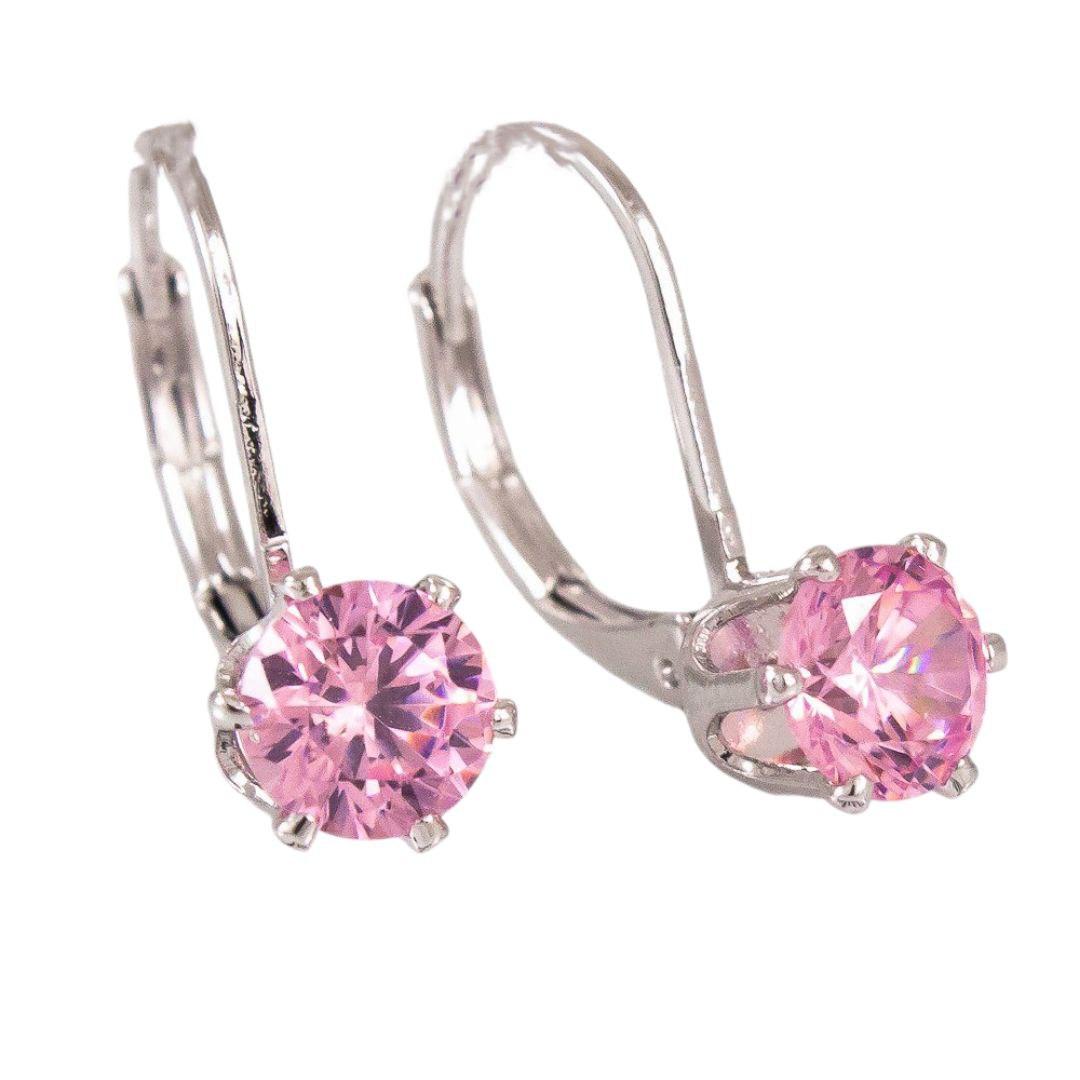 Сережки класичні "Камінчик 0,6 см" родій (224248), фото 1