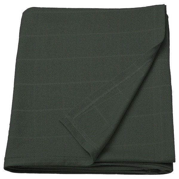 Плед у чохлі IKEA ODDHILD 120x170 см 100% поліестер насичений зелений картатий ОДХІЛЬД ІКЕА