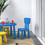 Дитячий стільчик зі спинкою синій IKEA MAMMUT стілець для дітей ІКЕА МАММУТ, фото 5