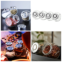 Набір банок для спецій 150 мл (4 шт) IKEA RAJTAN — скляні ємності спецівниці ІКЕА РАЙТАН 400.647.02