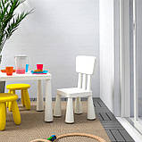 Дитячий стільчик зі спинкою білий IKEA MAMMUT стілець для дітей ІКЕА МАММУТ, фото 5