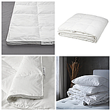 Ковдра двоспальна пухова тепла IKEA FJÄLLHAVRE 200x200 см м'яка легка біла ІкеА ФЙЕЛЛЬХАВРЕ, фото 2
