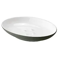 Керамічна мильниця зелена IKEA EKOLN аксесуари для ванної кімнати ІКЕА ЕКОЛЬН 504.967.91 50496791