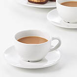 Чашка та блюдце для кави IKEA VARDAGEN 140 мл керамічна кремово-біла кавова кружка ІКЕА ВАРДАГЕН, фото 3