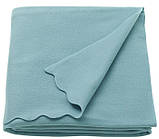 М'який однотонний плед IKEA THORGUN 120x160 см блакитне флісове тепле покривало 405.134.61, фото 2