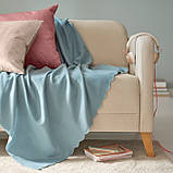 М'який однотонний плед IKEA THORGUN 120x160 см блакитне флісове тепле покривало 405.134.61, фото 5