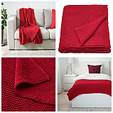 Плед акриловий IKEA INGABRITTA 130x170 см м'який в'язаний теплий рожевий ІКЕА ІНГАБРІТТТУ, фото 2