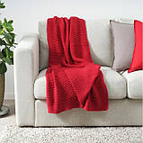 Плед акриловий IKEA INGABRITTA 130x170 см м'який в'язаний теплий рожевий ІКЕА ІНГАБРІТТТУ, фото 3