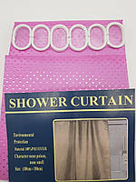 Шторка тканинна для ванної та душу з кільцями 180х180 см Піка текстильна ультра рожева SHOWER CURTAIN