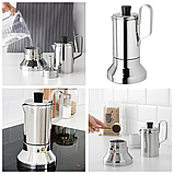 Еспресо-кавоварка IKEA METALLISK для плити з неіржавкої сталі 400 мл МЕТАЛІСК ІКЕА, фото 2