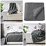 Плед флісовий IKEA POLARVIDE 130x170 см сірий м'який теплий ІКЕА ПОЛАРВИДЕ, фото 3