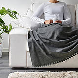 Плед флісовий IKEA POLARVIDE 130x170 см сірий м'який теплий ІКЕА ПОЛАРВИДЕ, фото 6