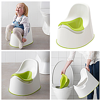 Горщик дитячий IKEA LOCKIG пластиковий біло-салатовий туалет для дітей 601.931.28