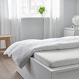Простирадло на гумці односпальне IKEA TAGGVALLMO 90x200 см біле ІКЕА ТАГГВАЛЬМО, фото 7