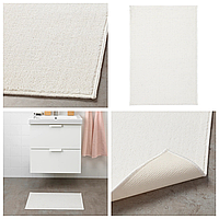 Килимок для дому IKEA FINTSEN 40x60 см білий однотонний м'який нековзний килим для ванної кімнати 904.437.05