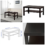 Журнальний стіл з полицею IKEA LACK 90x55 см венге чорно-коричневий прямокутний кавовий столик для вітальні ІКЕА, фото 3