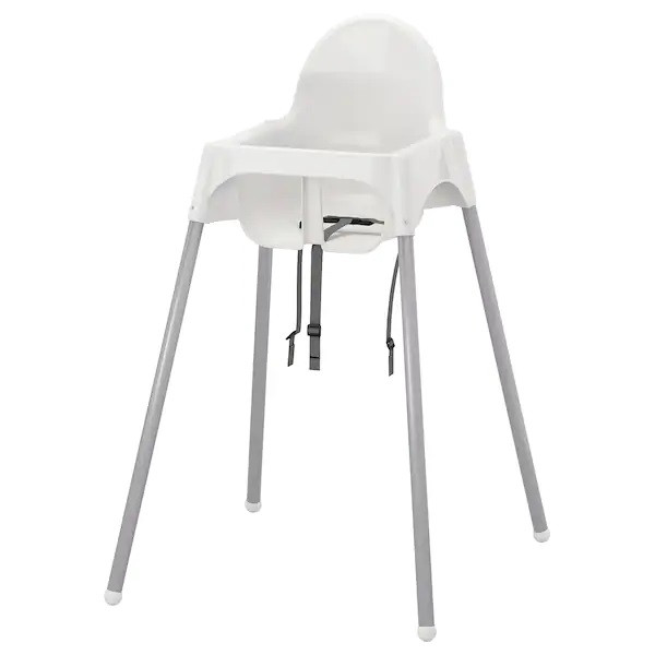 Дитячий стільчик для годування малюка IKEA ANTILOP білий/сріблястий ІКЕА АНТІЛОП
