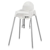 Дитячий стільчик для годування малюка IKEA ANTILOP білий/сріблястий ІКЕА АНТІЛОП