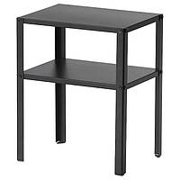 Журнальний столик з полицею IKEA KNARREVIK 37x28 см сталевий приліжковий стіл чорний ІКЕА КНАРРЕВЕЙК