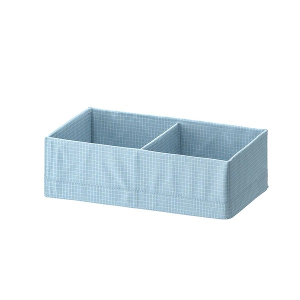 Коробка-органайзер з відділеннями для зберігання речей IKEA STUK 20x34x10 см блакитна ІКЕА СТУК