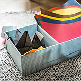 Коробка-органайзер з відділеннями для зберігання речей IKEA STUK 20x34x10 см блакитна ІКЕА СТУК, фото 5