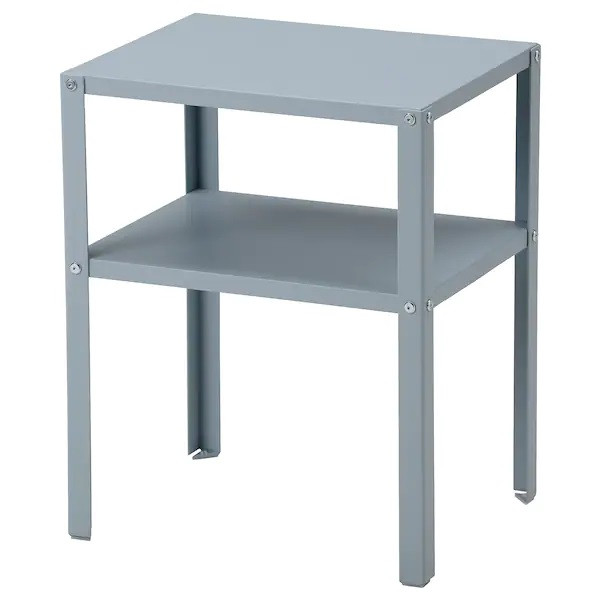 Журнальний столик з полицею IKEA KNARREVIK 37x28 см сталевий приліжковий стіл світло-блакитний ІКЕА КНАРРЕВІК