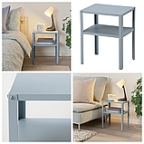 Журнальний столик з полицею IKEA KNARREVIK 37x28 см сталевий приліжковий стіл світло-блакитний ІКЕА КНАРРЕВІК, фото 2