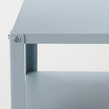 Журнальний столик з полицею IKEA KNARREVIK 37x28 см сталевий приліжковий стіл світло-блакитний ІКЕА КНАРРЕВІК, фото 3