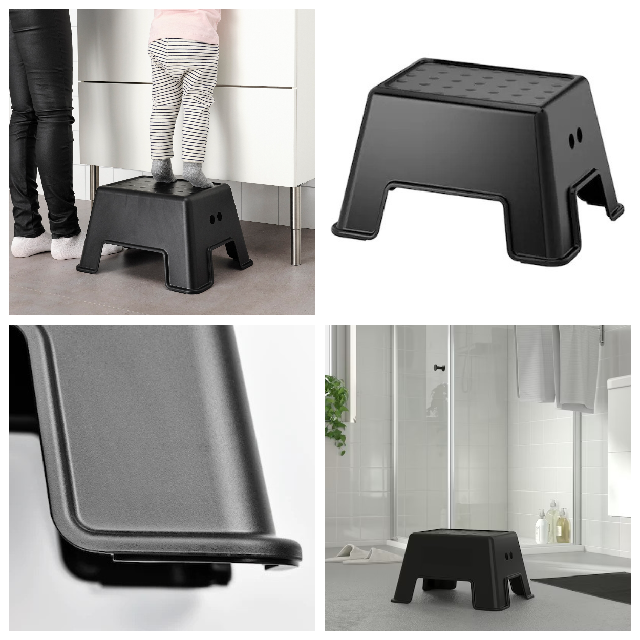 Підставка сходинка пластикова чорна IKEA BOLMEN табурет подіум до 100 кг для дітей та дорослих ІКЕА БОЛЬМЕН, фото 1
