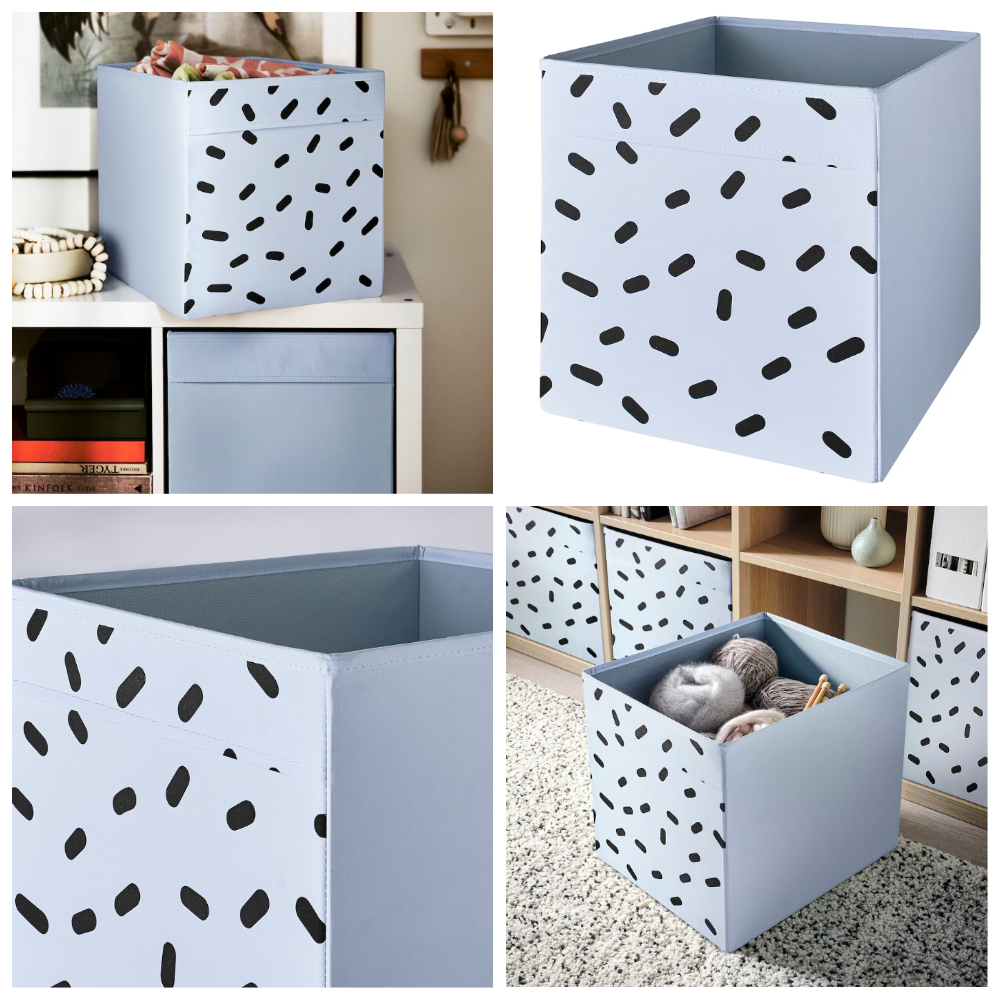 Оксамитова коробка для зберігання речей IKEA DRÖNA DRONA 33x38x33 см блакитний органайзер для одягу білизни іграшок