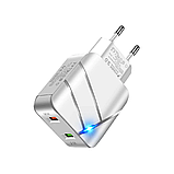 Мережеве ЗУ на 2 usb порти Mains 10+18W зарядний пристрій для телефону з QUICK CHARGE 3.0 швидка зарядка, фото 3