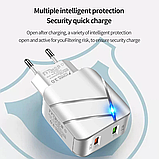 Мережеве ЗУ на 2 usb порти Mains 10+18W зарядний пристрій для телефону з QUICK CHARGE 3.0 швидка зарядка, фото 4