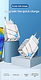 Мережеве ЗУ на 2 usb порти Mains 10+18W зарядний пристрій для телефону з QUICK CHARGE 3.0 швидка зарядка, фото 6
