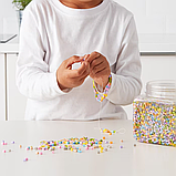 Намистини для термомозаїки ІКЕА PYSSLA різнокольоровий бісер для мозаїки пастельних тонів 603.160.73, фото 4