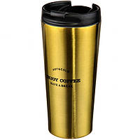 Термокухоль 450 мл термочашка з неіржавкої сталі золота А-Плюс