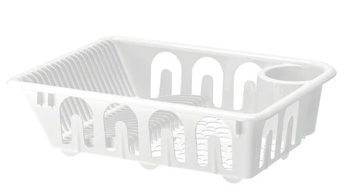 Сушарка для посуду пластикова IKEA FLUNDRA 46x36x12 см одноярусна сушарка біла ІКЕА ФЛУНДРА
