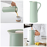 Термос питний із ручкою 1 літр IKEA BEHÖVD бірюзовий глечик зі скляною колбою ІКЕА БЕХЕВД, фото 2