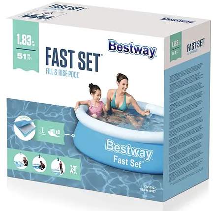 Надувний басейн для дітей Bestway 1,8x0,5м, фото 1
